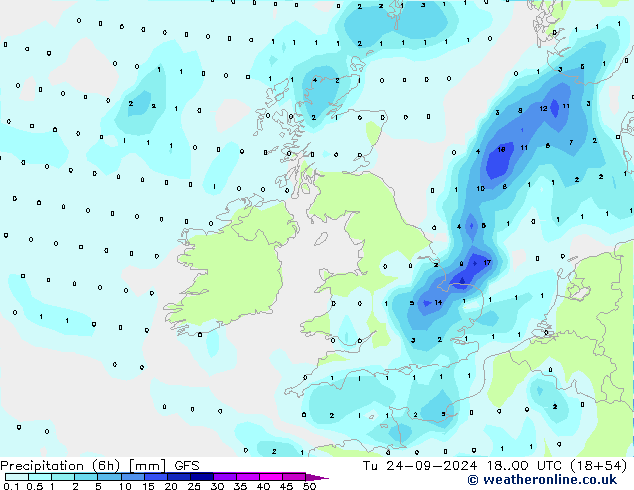 Z500/Rain (+SLP)/Z850 GFS Ter 24.09.2024 00 UTC