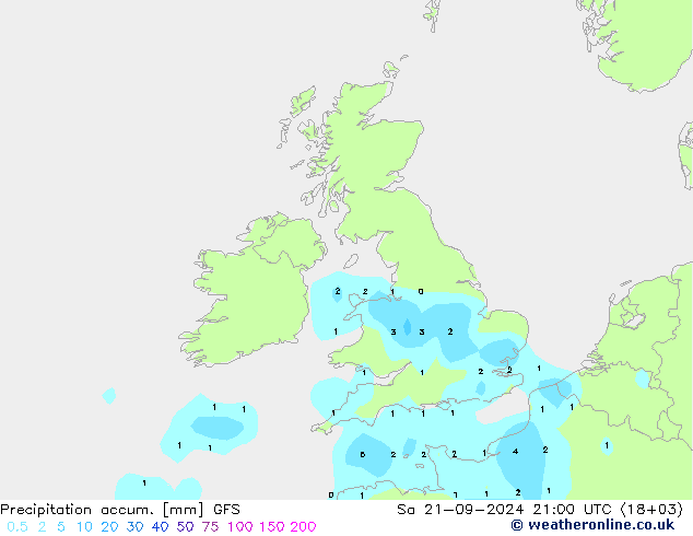 Precipitation accum. GFS So 21.09.2024 21 UTC