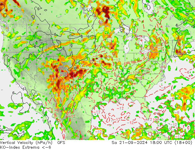 Convection-Index GFS sáb 21.09.2024 18 UTC