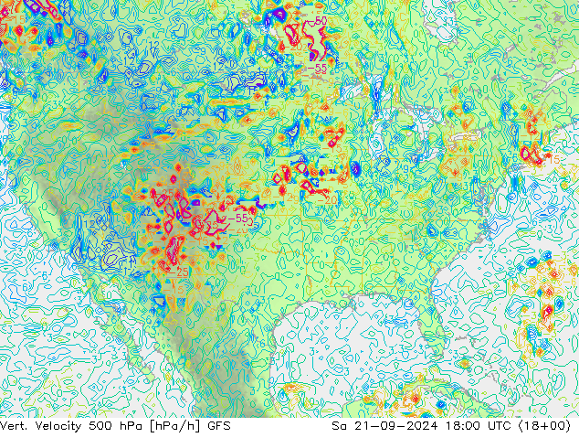 Vert. Velocity 500 hPa GFS Sa 21.09.2024 18 UTC