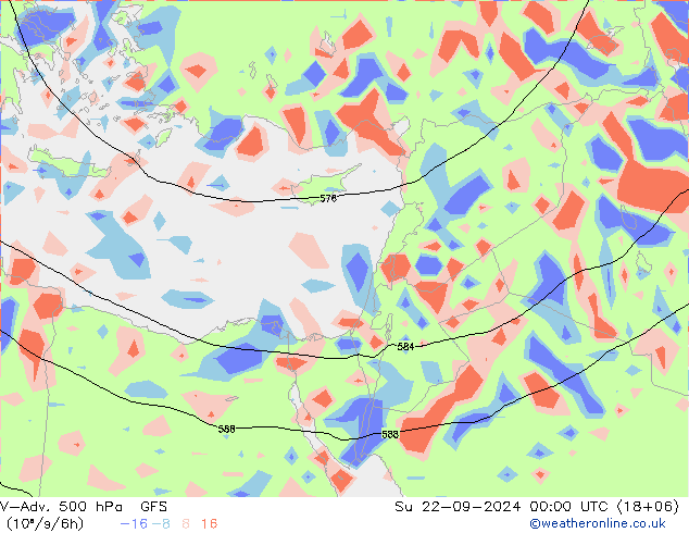 V-Adv. 500 hPa GFS Su 22.09.2024 00 UTC