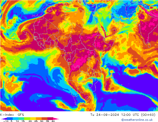 K-Index GFS Tu 24.09.2024 12 UTC