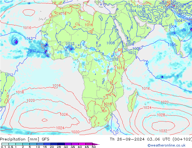 Niederschlag GFS Do 26.09.2024 06 UTC