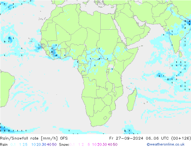 Regen/Sneeuwval GFS vr 27.09.2024 06 UTC