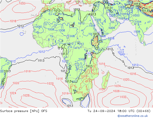 pressão do solo GFS Ter 24.09.2024 18 UTC