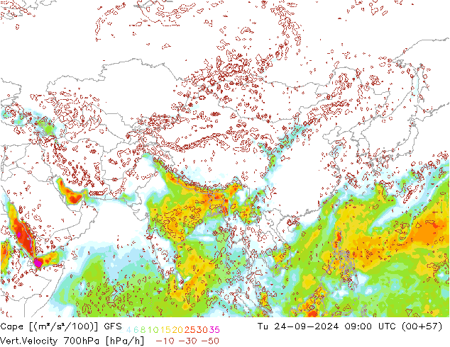 Cape GFS di 24.09.2024 09 UTC