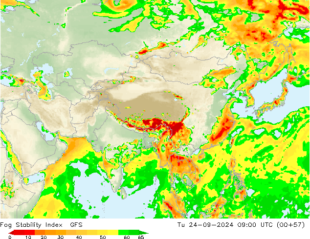 Fog Stability Index GFS Ter 24.09.2024 09 UTC