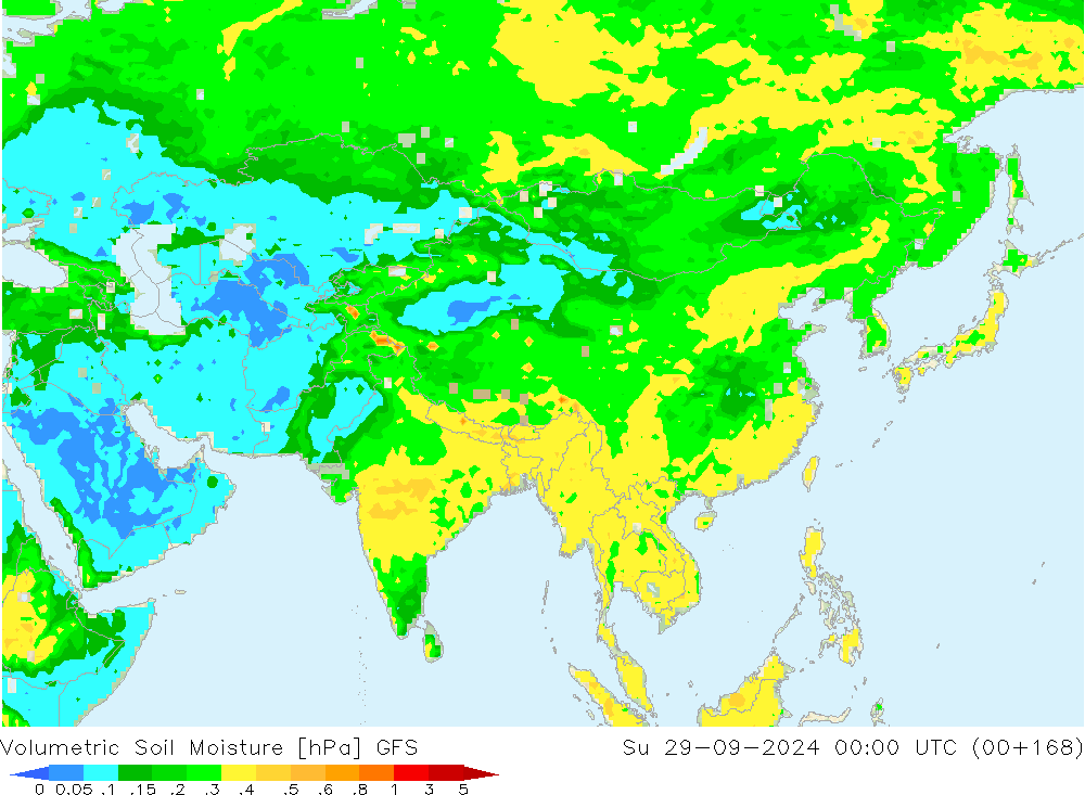 Volumetric Soil Moisture GFS Su 29.09.2024 00 UTC