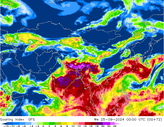 Soaring Index GFS ср 25.09.2024 00 UTC