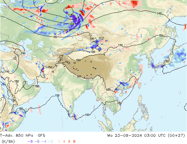 T-Adv. 850 hPa GFS Po 23.09.2024 03 UTC