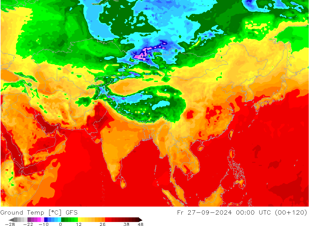 Ground Temp GFS Fr 27.09.2024 00 UTC