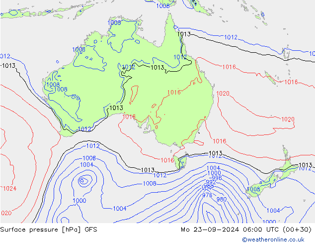 GFS: Pzt 23.09.2024 06 UTC