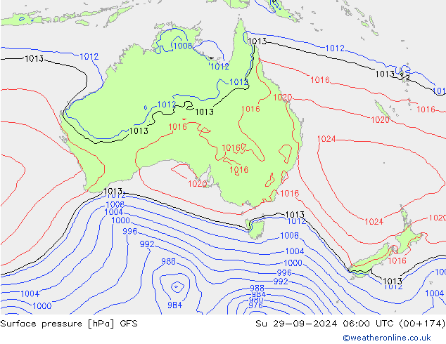 Luchtdruk (Grond) GFS zo 29.09.2024 06 UTC