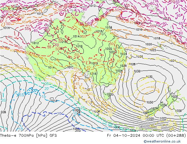 Theta-e 700hPa GFS vr 04.10.2024 00 UTC