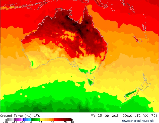 temp. mín./solo GFS Qua 25.09.2024 00 UTC