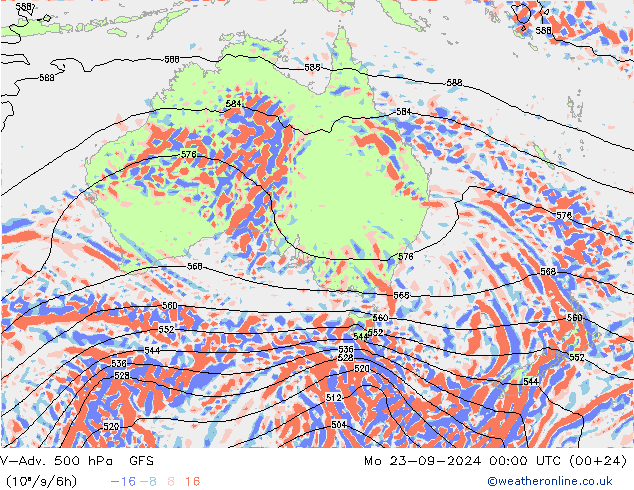 V-Adv. 500 hPa GFS Mo 23.09.2024 00 UTC