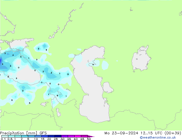 Yağış GFS Pzt 23.09.2024 15 UTC