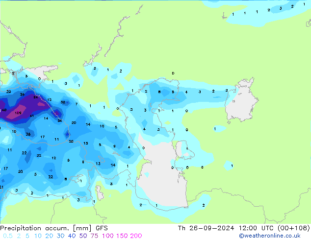 Nied. akkumuliert GFS Do 26.09.2024 12 UTC