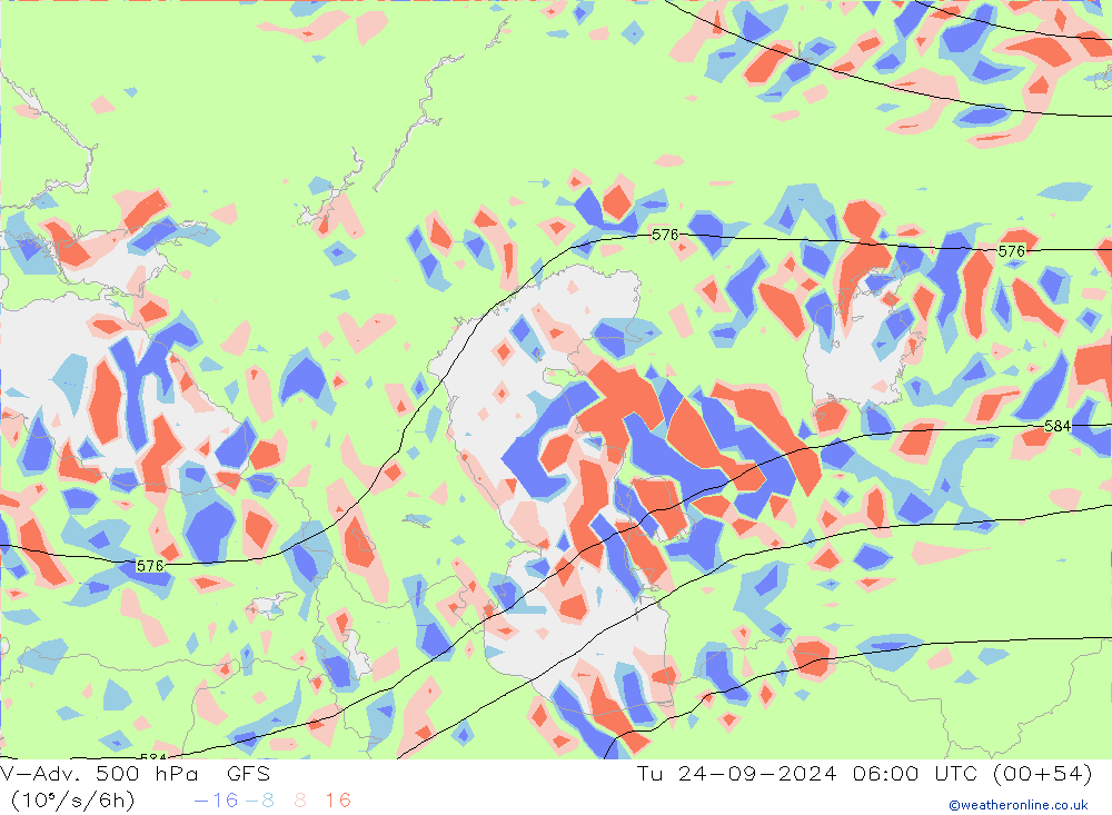 V-Adv. 500 hPa GFS di 24.09.2024 06 UTC