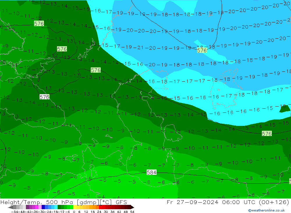 Height/Temp. 500 hPa GFS Fr 27.09.2024 06 UTC