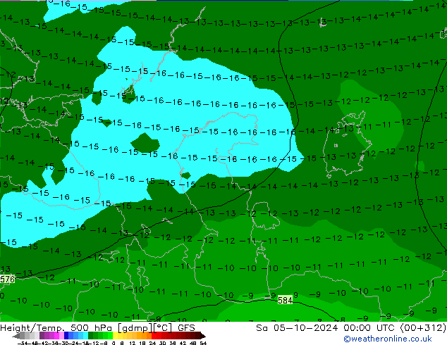 Z500/Rain (+SLP)/Z850 GFS sab 05.10.2024 00 UTC