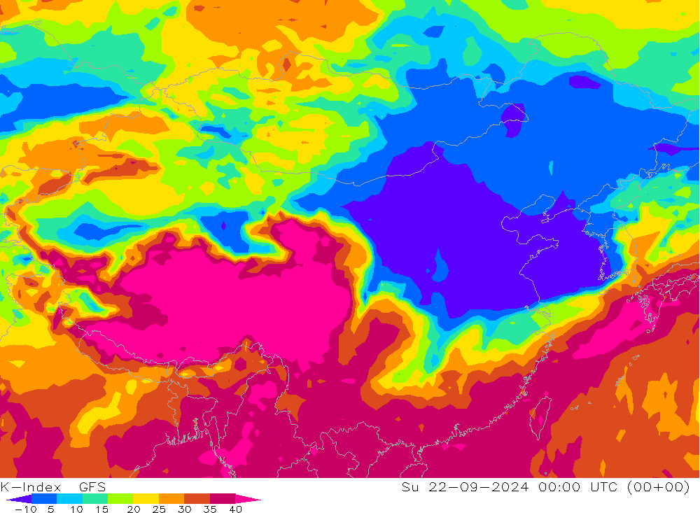 K-Index GFS Ne 22.09.2024 00 UTC