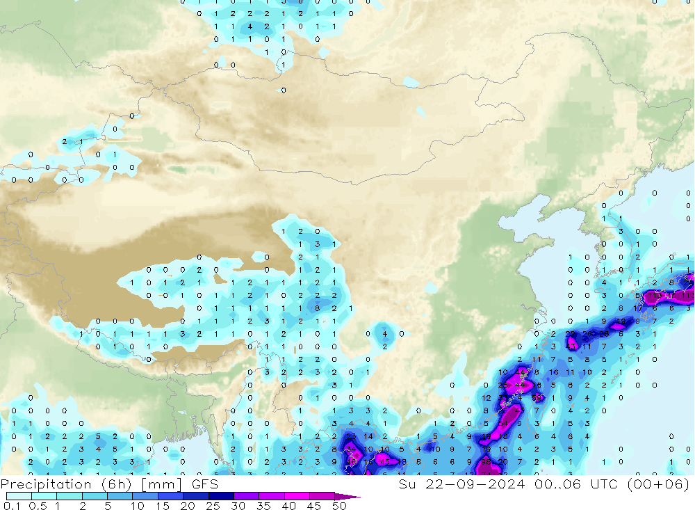 Z500/Rain (+SLP)/Z850 GFS 星期日 22.09.2024 06 UTC