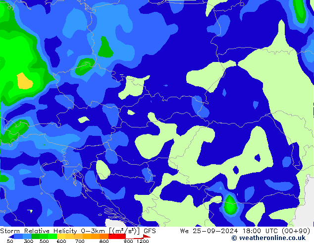 Storm Relative Helicity GFS September 2024