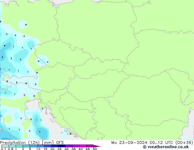 Precipitação (12h) GFS Seg 23.09.2024 12 UTC