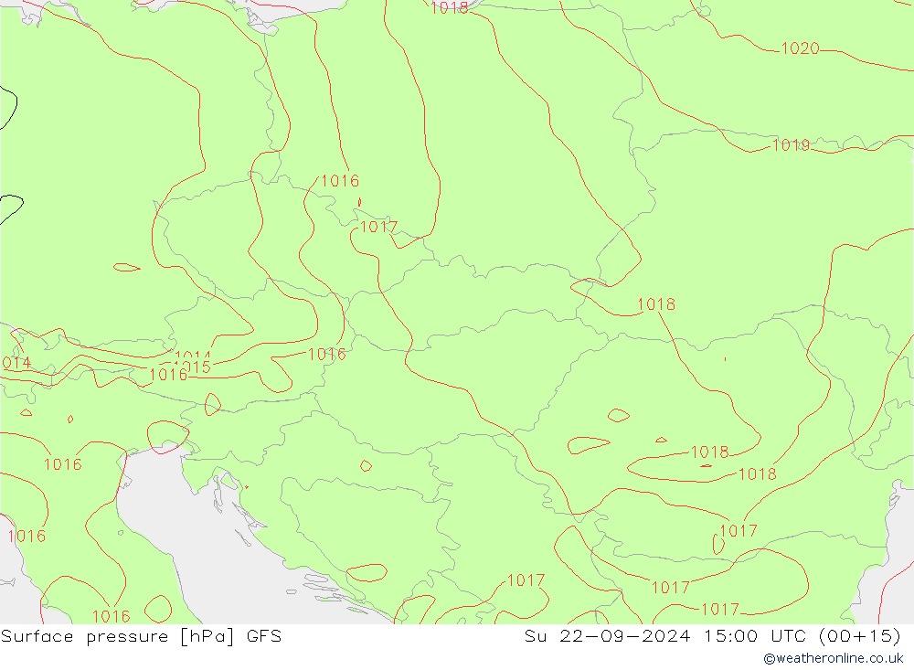 ciśnienie GFS nie. 22.09.2024 15 UTC