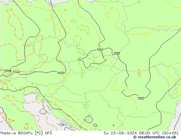 Theta-e 850hPa GFS September 2024