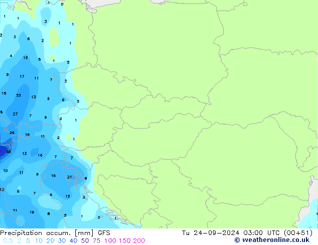 Precipitation accum. GFS Tu 24.09.2024 03 UTC