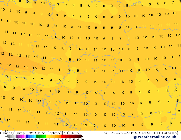 Z500/Rain (+SLP)/Z850 GFS Su 22.09.2024 06 UTC