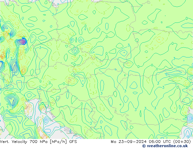 700 hPa Dikey Hız GFS Pzt 23.09.2024 06 UTC