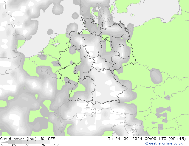 Nubi basse GFS mar 24.09.2024 00 UTC