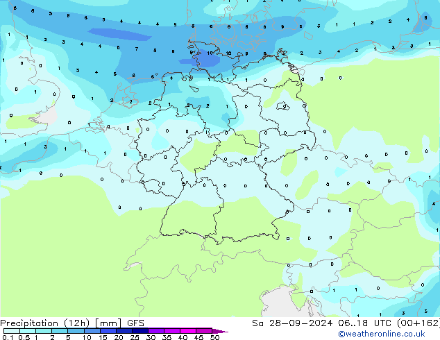 Yağış (12h) GFS Cts 28.09.2024 18 UTC