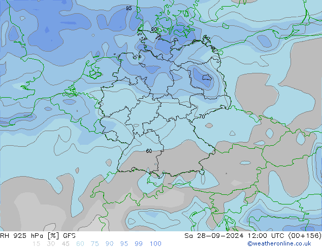 925 hPa Nispi Nem GFS Cts 28.09.2024 12 UTC