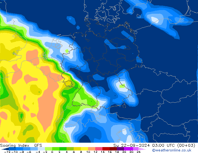 Soaring Index GFS Su 22.09.2024 03 UTC