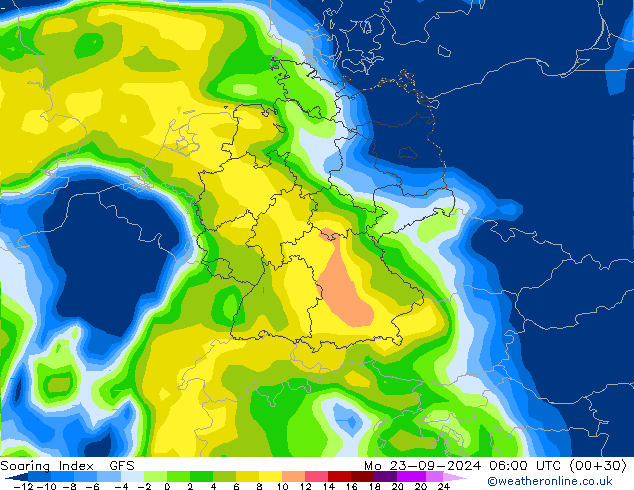 Soaring Index GFS Mo 23.09.2024 06 UTC