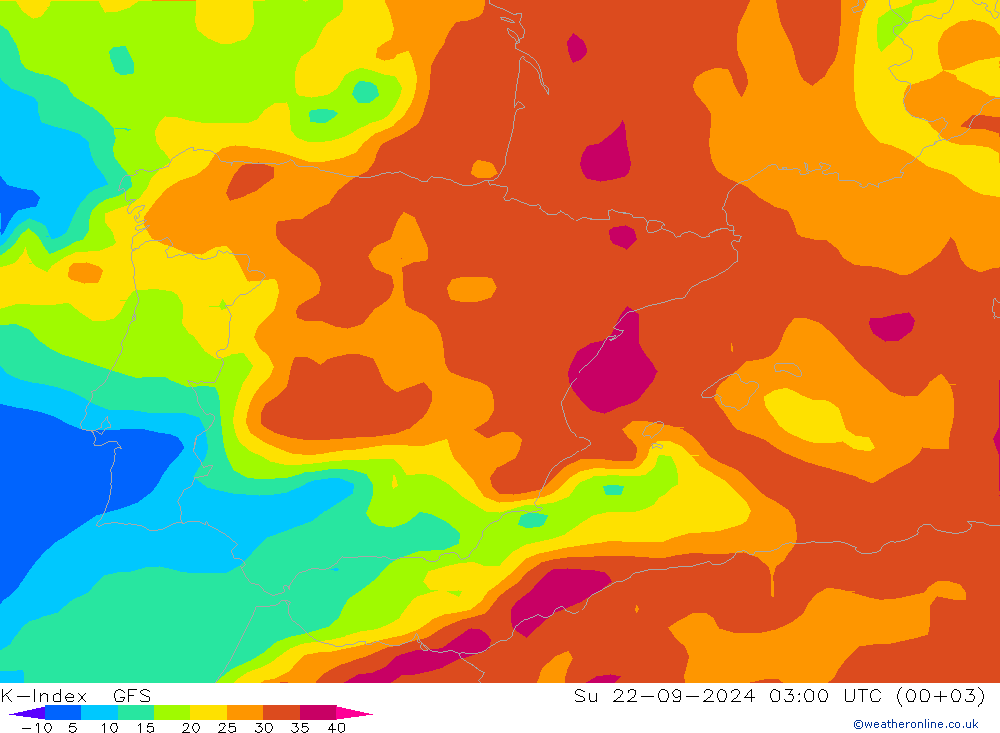 K-Index GFS So 22.09.2024 03 UTC