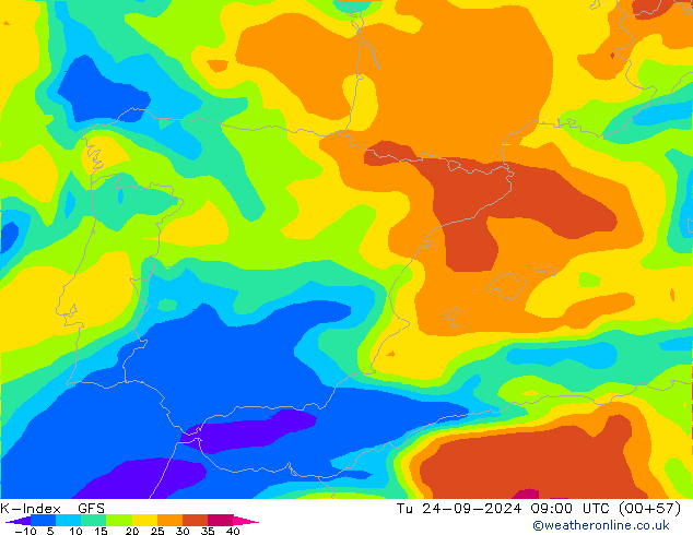 K-Index GFS Ter 24.09.2024 09 UTC