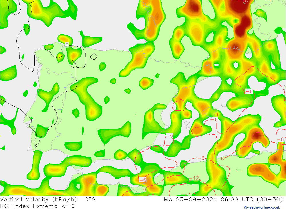 Convection-Index GFS Seg 23.09.2024 06 UTC