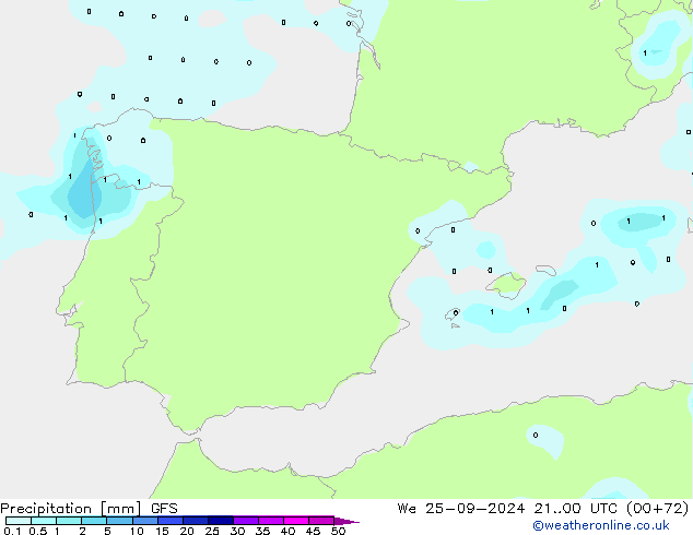 Precipitation GFS We 25.09.2024 00 UTC