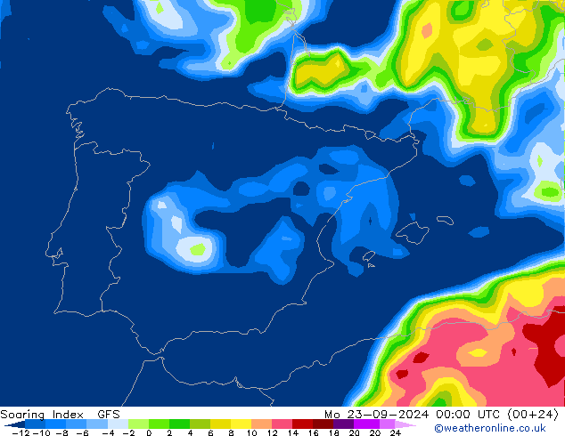 Soaring Index GFS Mo 23.09.2024 00 UTC