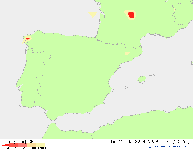 visibilidade GFS Ter 24.09.2024 09 UTC