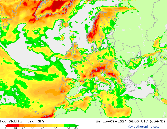 Fog Stability Index GFS Сентябрь 2024