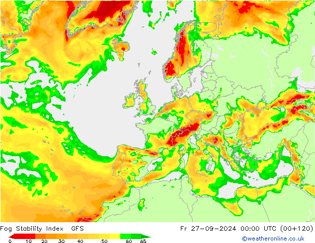 Fog Stability Index GFS Fr 27.09.2024 00 UTC