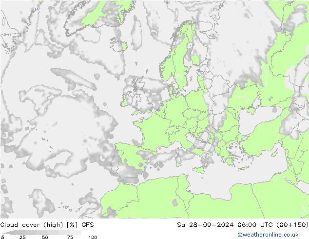 облака (средний) GFS сб 28.09.2024 06 UTC