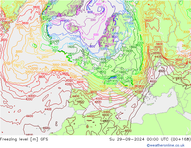 Frostgrenze GFS So 29.09.2024 00 UTC