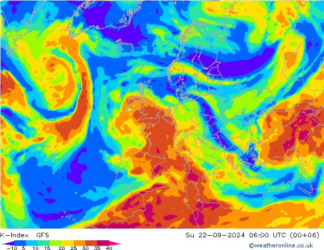 K-Index GFS dom 22.09.2024 06 UTC